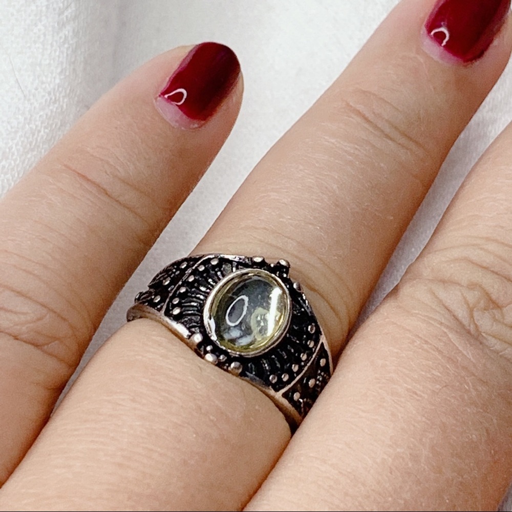 ❣️$25/3❣️ Light Yellow Rhinestone Boho Ring